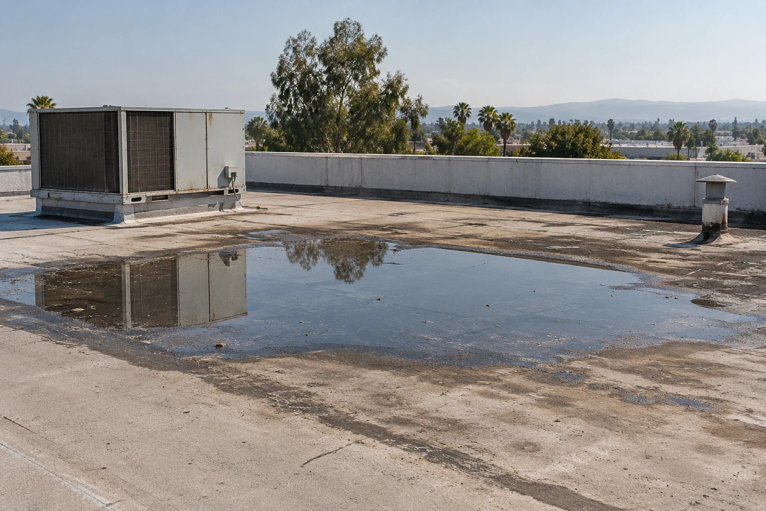 Ponding Water Roof Repair in Downey, CA